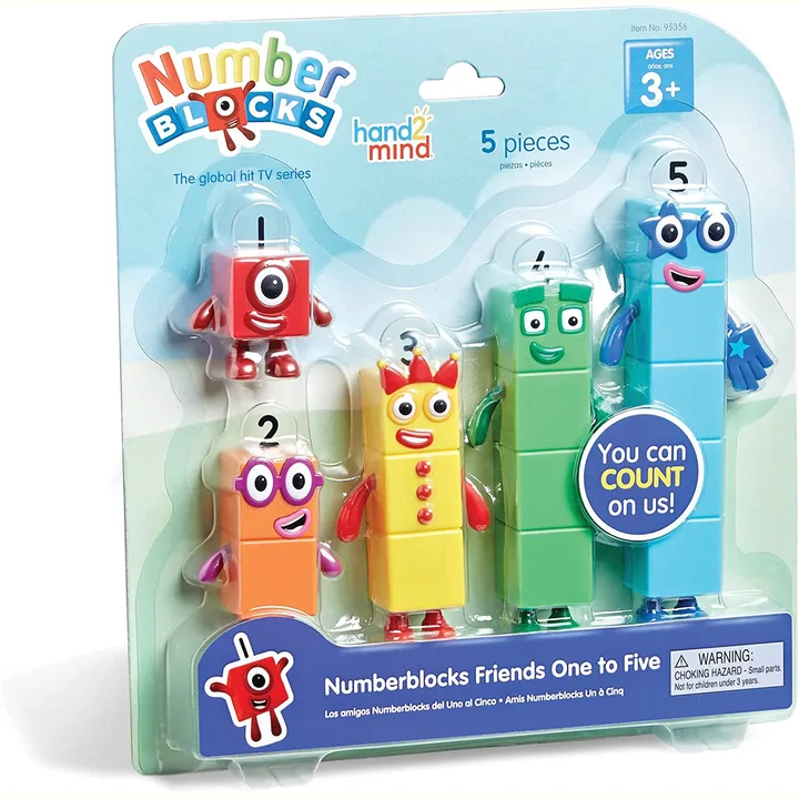 Numberblocks Friends One to Five figure set in its retail package.