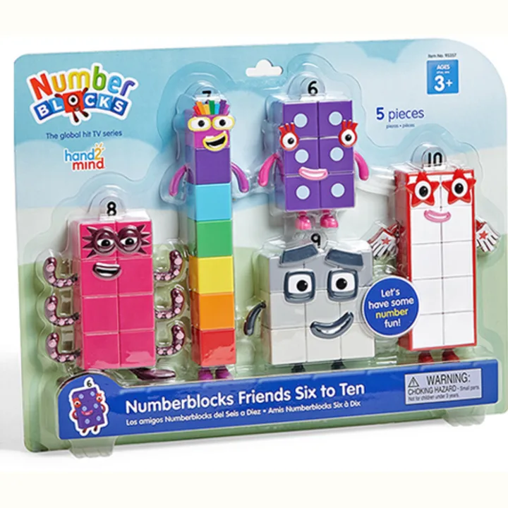 Numberblocks Friends Six to Ten figure set in its retail package.