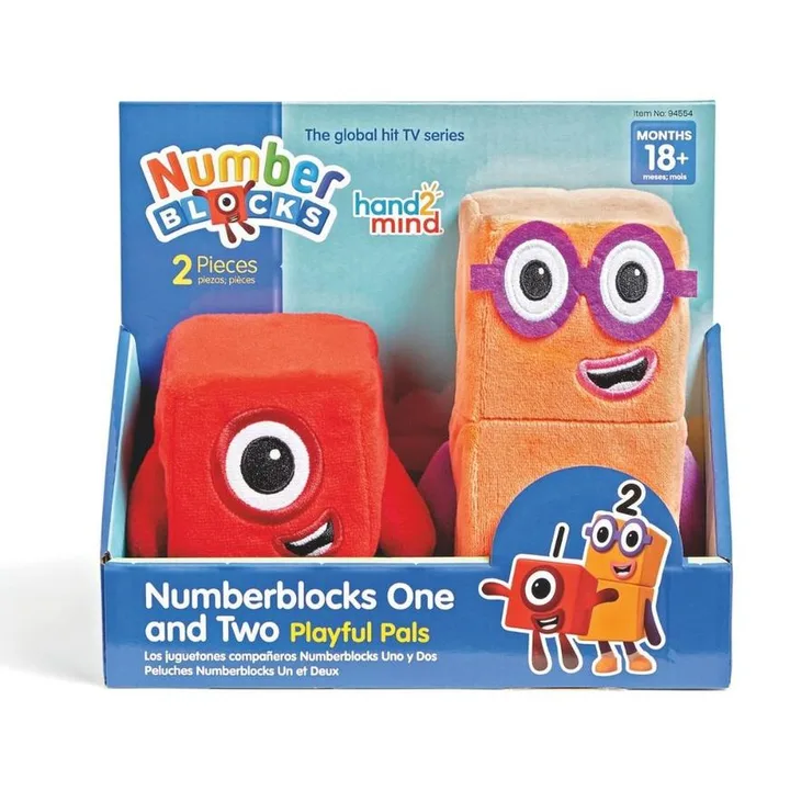 Numberblocks One and Two Playful Pals plush set.