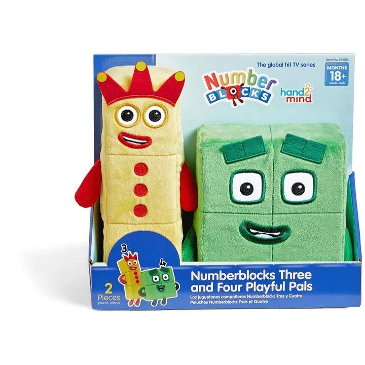 Numberblocks Three and Four Playful Pals plush set.