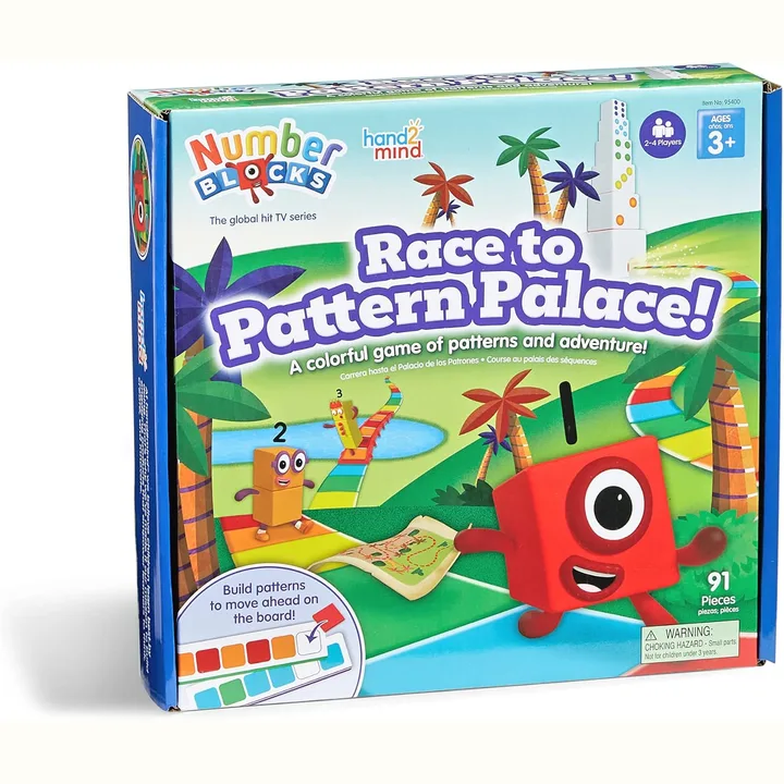 Numberblocks Race to Pattern Palace board game box.